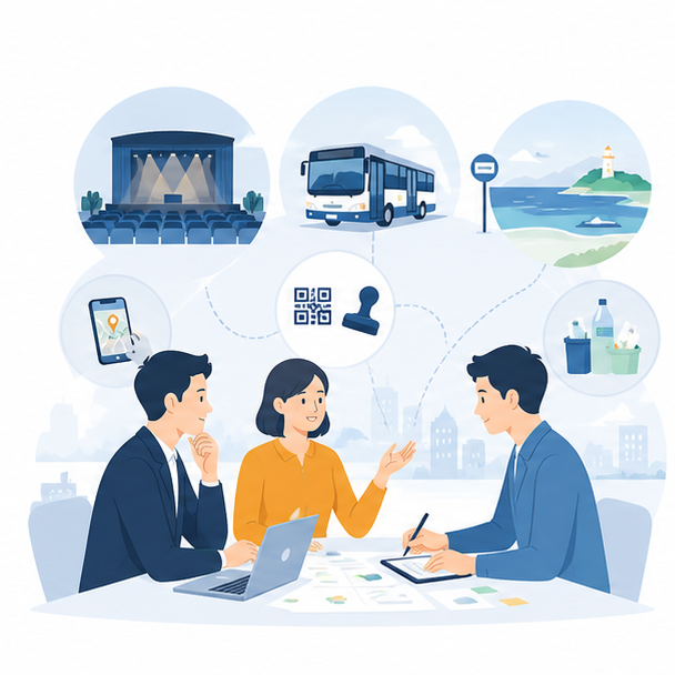 現場の課題を聞きながらサービスを考えるイラスト